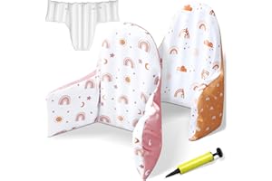 SmoothNovelty 3 Pcs High Chair Cushion Compatible with Antilop IKEA High Chair, 2 Pcs Boho Rainbow Style Covers with an Inflatable Cushion for Boys Girls