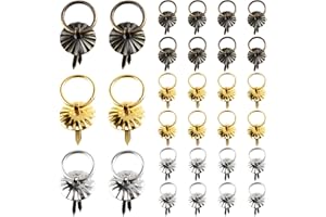 URROMA Drawer Handle Ring, 30 Pieces Metal Brad Fasteners with Pull Rings Mini Metal Rings Brads for Kitchen Bathroom Drawer DIY Crafts Decoration, Bronze Gold and Silver Color