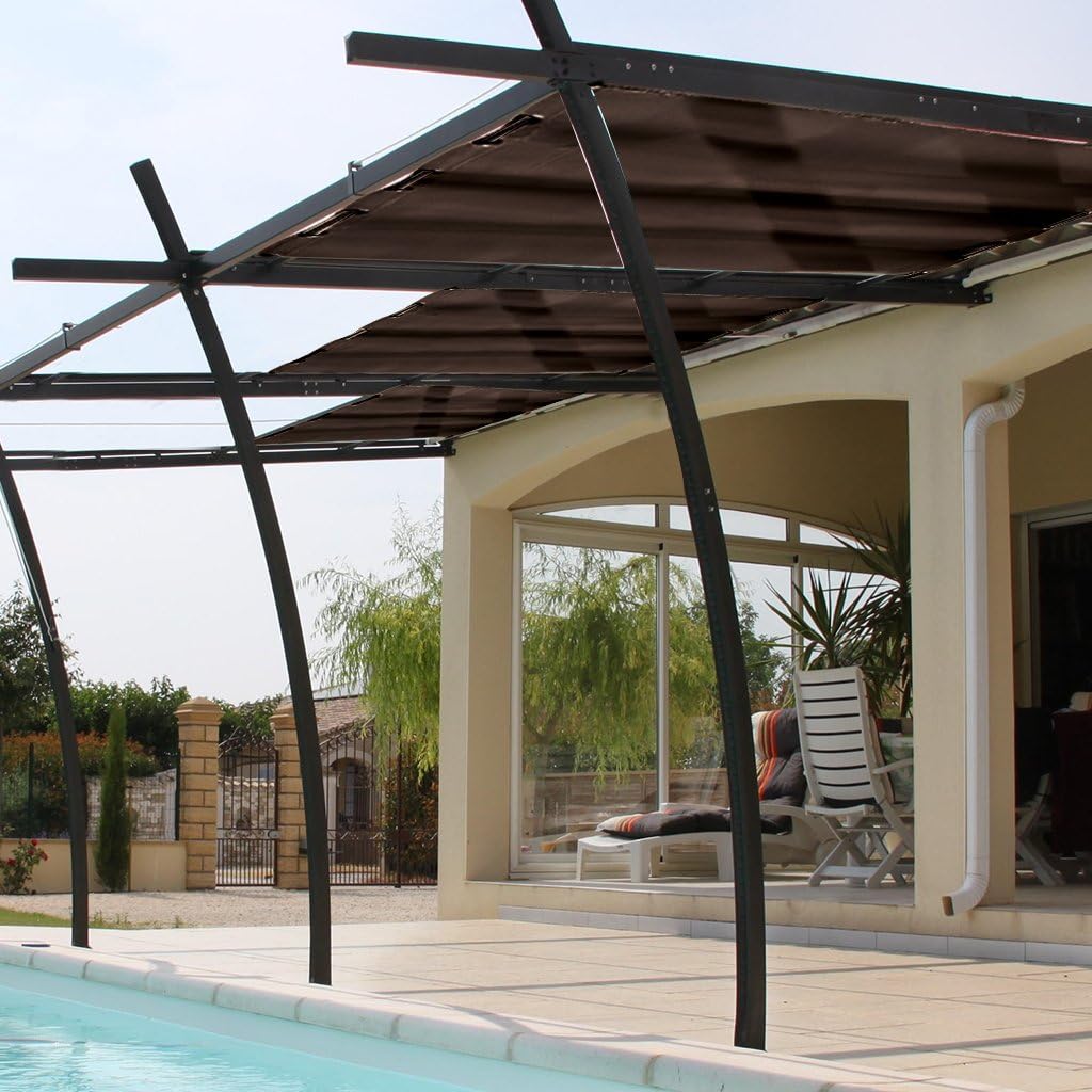 NICETOWN Outdoor Curtain Grommet Top and Bottom, Thermal Insulated Keeps The Rain Out Versatile Vertical Drape, Blackout Heavy Weight Wind Break Outdoor Drapery (52 by 108 inches,1 Piece, Tan-Khaki)