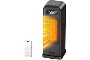 FLANUR Space Heater for Bedroom, Smart Electric Heater with WiFi and Voice Control, 12H Timer, 4 Modes, Thermostat, 1500W PTC
