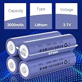 REACELL 3.7V 3000mAh 4 Pack NiMH Button Top Batteries with USB Charger view 3