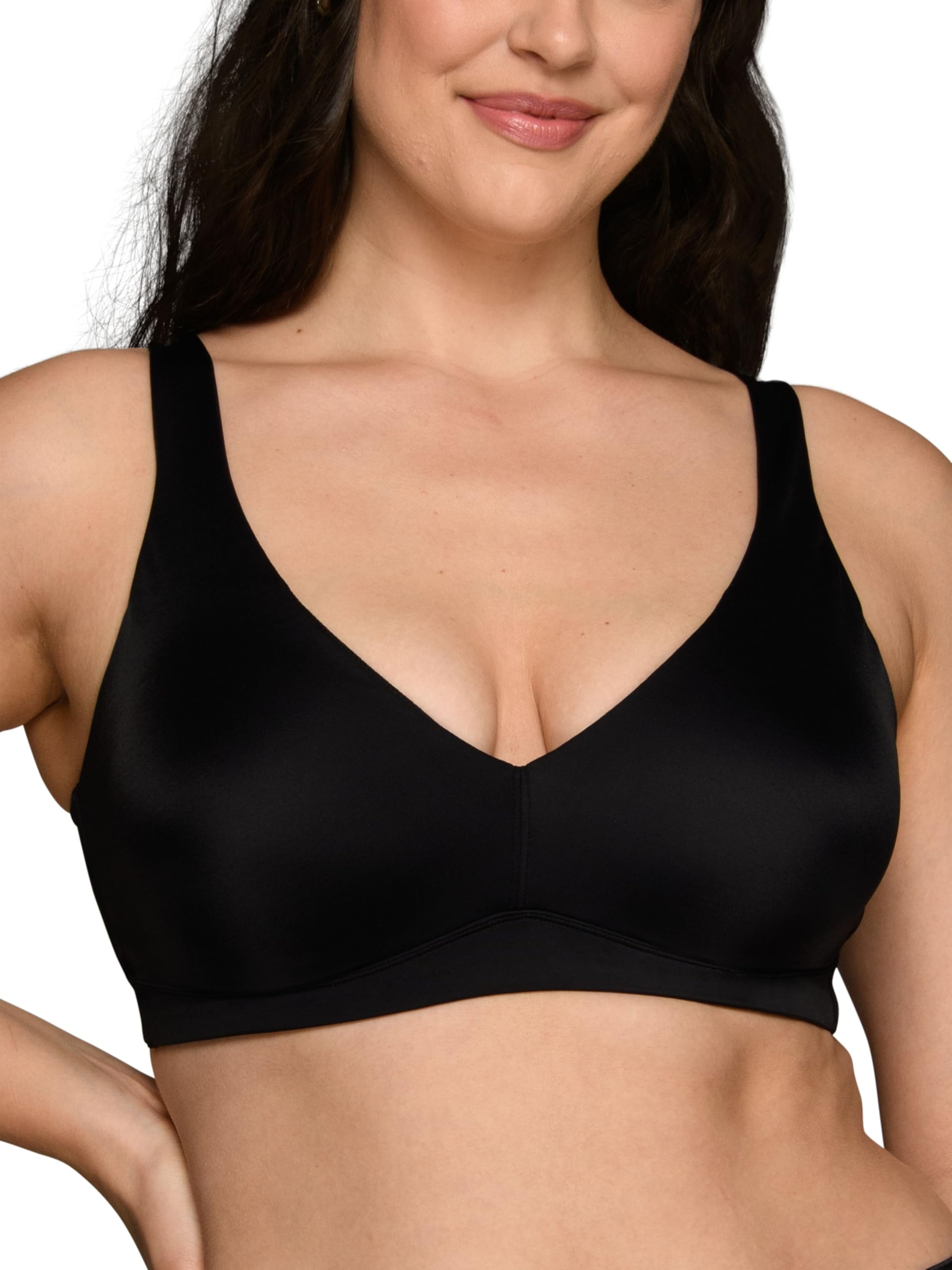Photo 1 of (XL) (BAGGED) Vanity Fair Women's Beauty Back Smoothing Wireless Bra, Simple Sizing Available S-3XL, Light Lift-Midnight Black