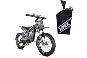 Arkveld Electric-Dirt-Bike for Adults with 2 Battery, Peak-3000W Brushless Motor and 48V 30AH Battery Max 40MPH and 80Miles, Adult Electric-Mountain-E-Bike Motorcycle with Fat Tire, White