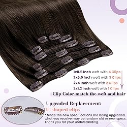 LaaVoo Clip in Hair Extensions Real Human Hair