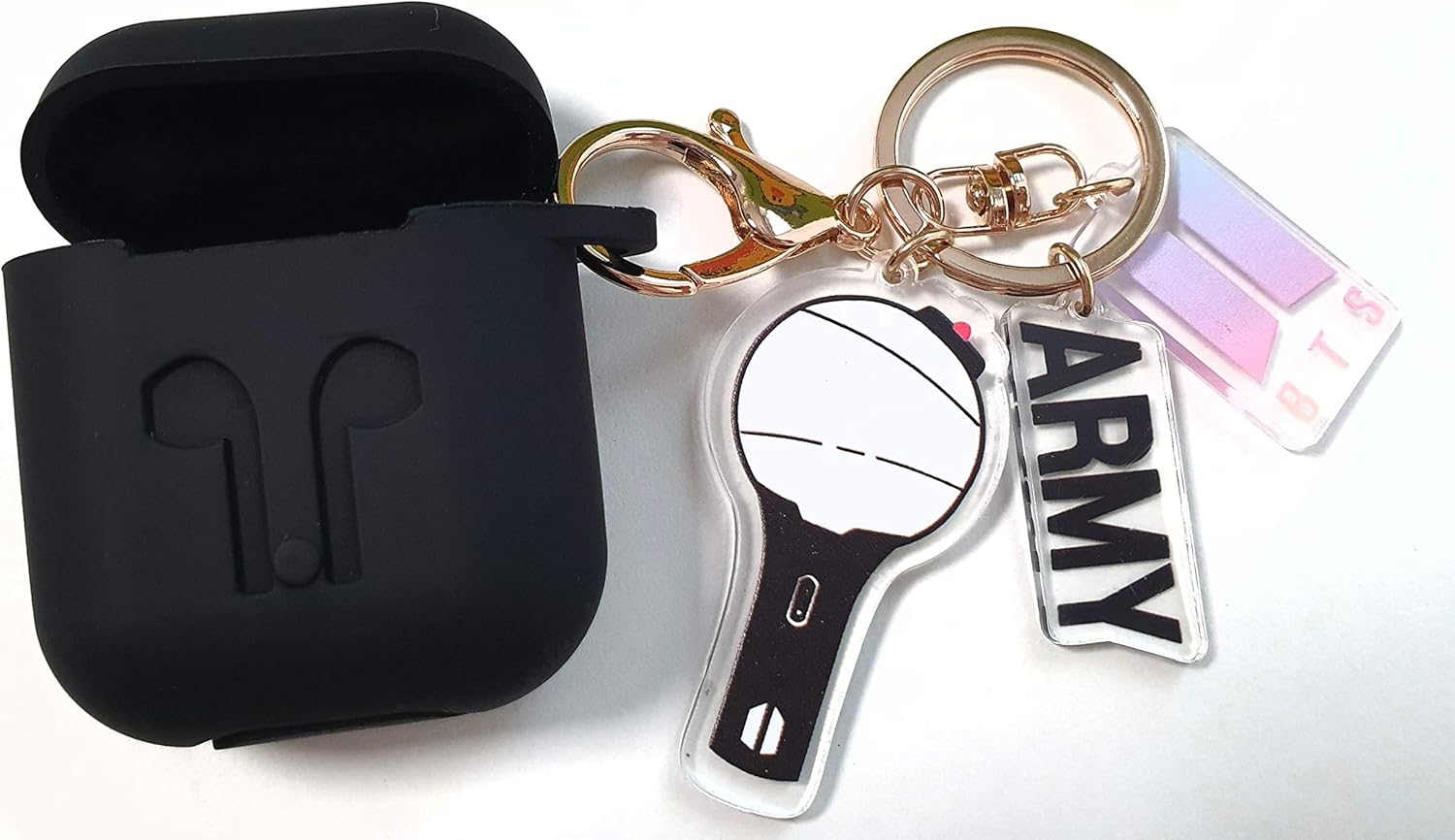 BTS Airpod Cases with Kpop Bangtan Boys Army Bomb Keychain