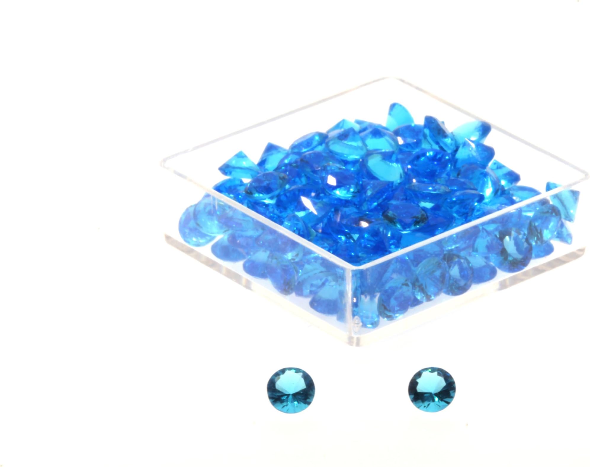 4mm Blue Topaz Round Brilliant Cut Cubic Zirconia Gem Stones Pack Of 4