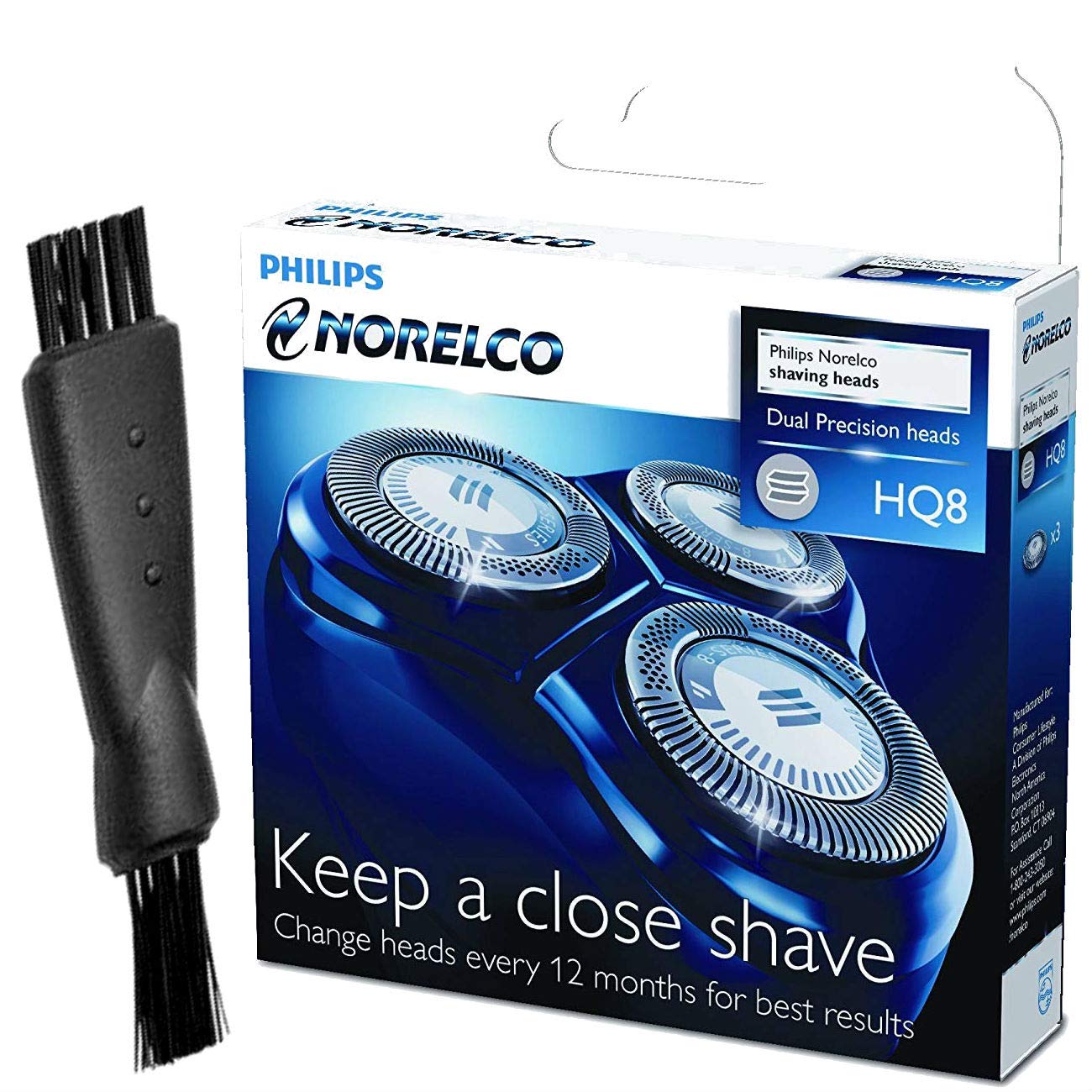 Philips Norelco HQ8 Replacement Heads with Shaver Cleaning Brush - Bundle
