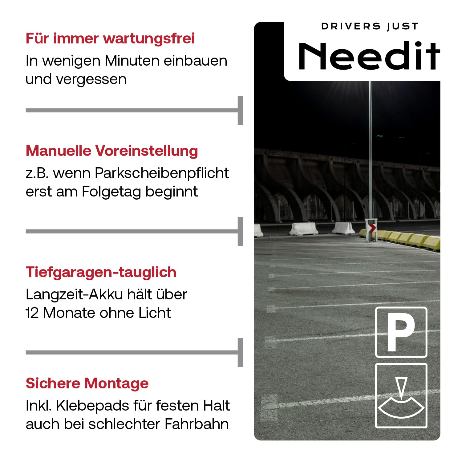 Needit Park Micro Solar elektronische Parkscheibe [NEUES Modell 2025] I unendlich Energie, Null Batteriewechsel | einzige Parkscheibe in Deutschland mit integriertem wiederaufladbarem Akku | blau 6