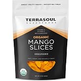 Terrasoul Superfoods Organic Dried Mango Slices, 8 oz | Naturally Sweet Chewy Fruit Snack | No Added Sugar