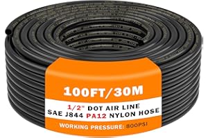 CheeMuii 100 FT 1/2 Pneumatic Tubing 1/2" PA12 Nylon DOT Air Line SAE J844 DOT Air Hose 30.5 Meter 1/2 Inch OD Pneumatic Air Tubing Pipe Hose Line