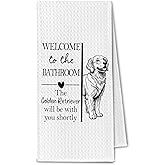 ChissNook Golden Retriever Gifts Bathroom Hand Towels, Golden Retriever Dog Owner Lovers Gifts for Women, Funny Dog Decorative Hand Towel for Bathroom Kitchen Decor, 16x24 Inch