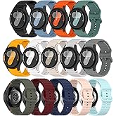 HAYONLIY No Gap Silicone Sport Bands Compatible for Samsung Galaxy Watch 7/FE/6/5/4 40mm 44mm/Watch 6 Classic 43mm 47mm/Watch 5 Pro 45mm/Watch 4 Classic, Sporty Corrugated Strap Men Women