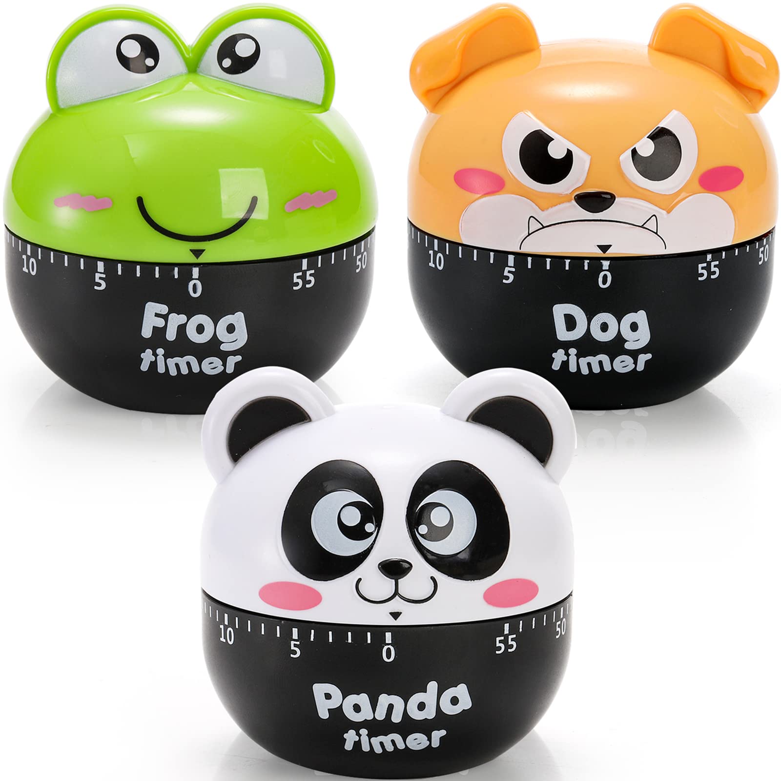 Photo 1 of DEAYOU 3 Pack Mechanical Kitchen Timer, 60 Minute Egg Timer for Cooking, Small Cute Countdown Timer, Wind Up Manual Dial Rotating Timer Reminder for Kid, Senior, Baking, Exercise, Study, Loud Alarm