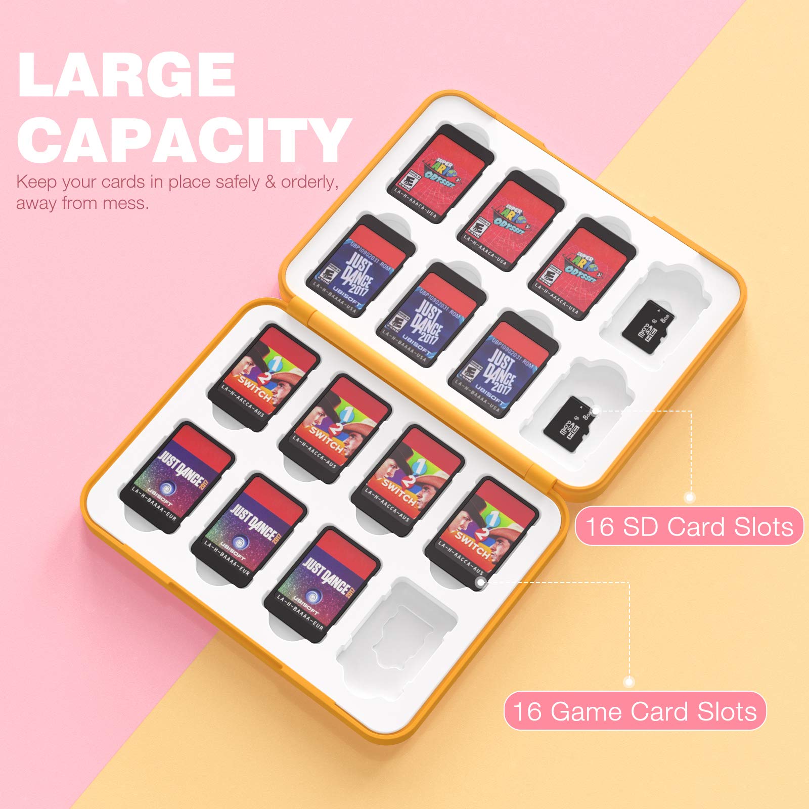 48 Game Card Case Compatible with Nintendo Switch OLED 2021/Switch/Switch Lite, Switch Games Holder Case for 48 Switch Game Card & 24 SD Card, Slim & Portable Game Card Storage Box