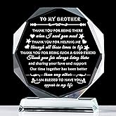YWHL Brother Birthday Gifts Laser Engraved Crystal Keepsake Gift for Brother Adult on Valentine Day Fathers Day Graduation Meaningful Brother Gifts from Sister