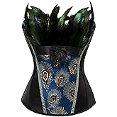 Zhitunemi Corsets For Halloween Costume Women: Green Corset Tops For Women Medieval Costumes - Bustier Tops Retro Photoshoot