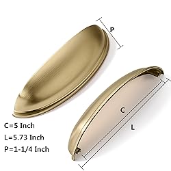 khtumeware 10 Pack 5" Gold Drawer Pulls Brushed