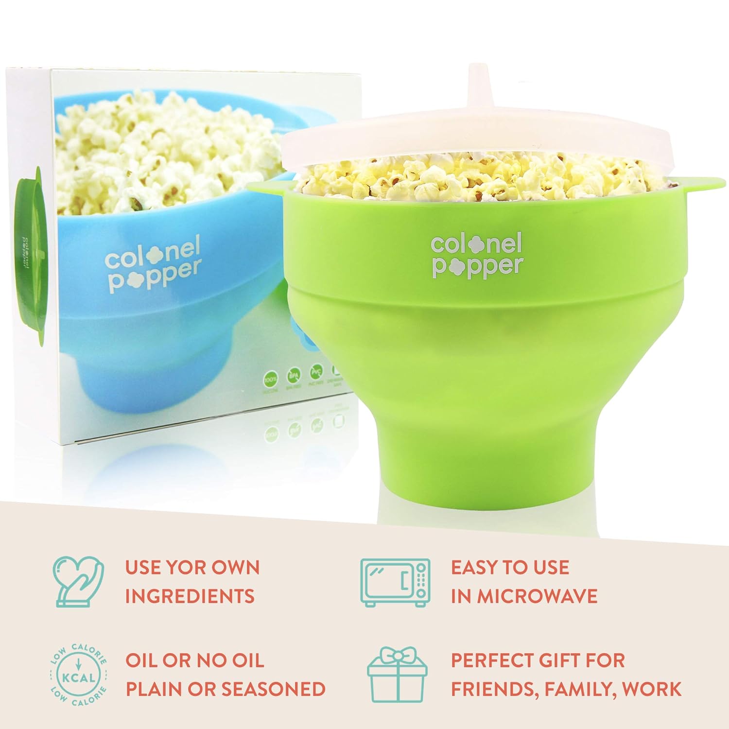 Um Alle Kerne Ol Verwenden Salz Blau Colonel Popper Mikrowellen Popcorn Maschine Luft Popper Silikon Schussel Popcorn Maschinen Compte En Banque Elektrische Kuchengerate