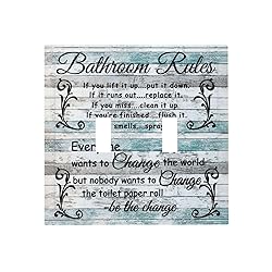 Wood Bath Bathroom Rules 2 Gang Double Toggle Light