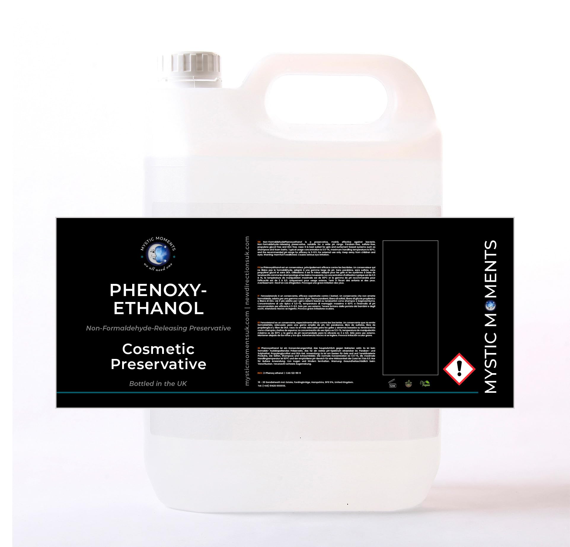 Mystic Moments | Phenoxyethanol Preservative | Clear Cosmetic Grade Liquid | Non-Formaldehyde Releasing | Paraben-Free | pH Neutral | Suitable for Emulsions, Alcohol & Water | 5Kg — image 1