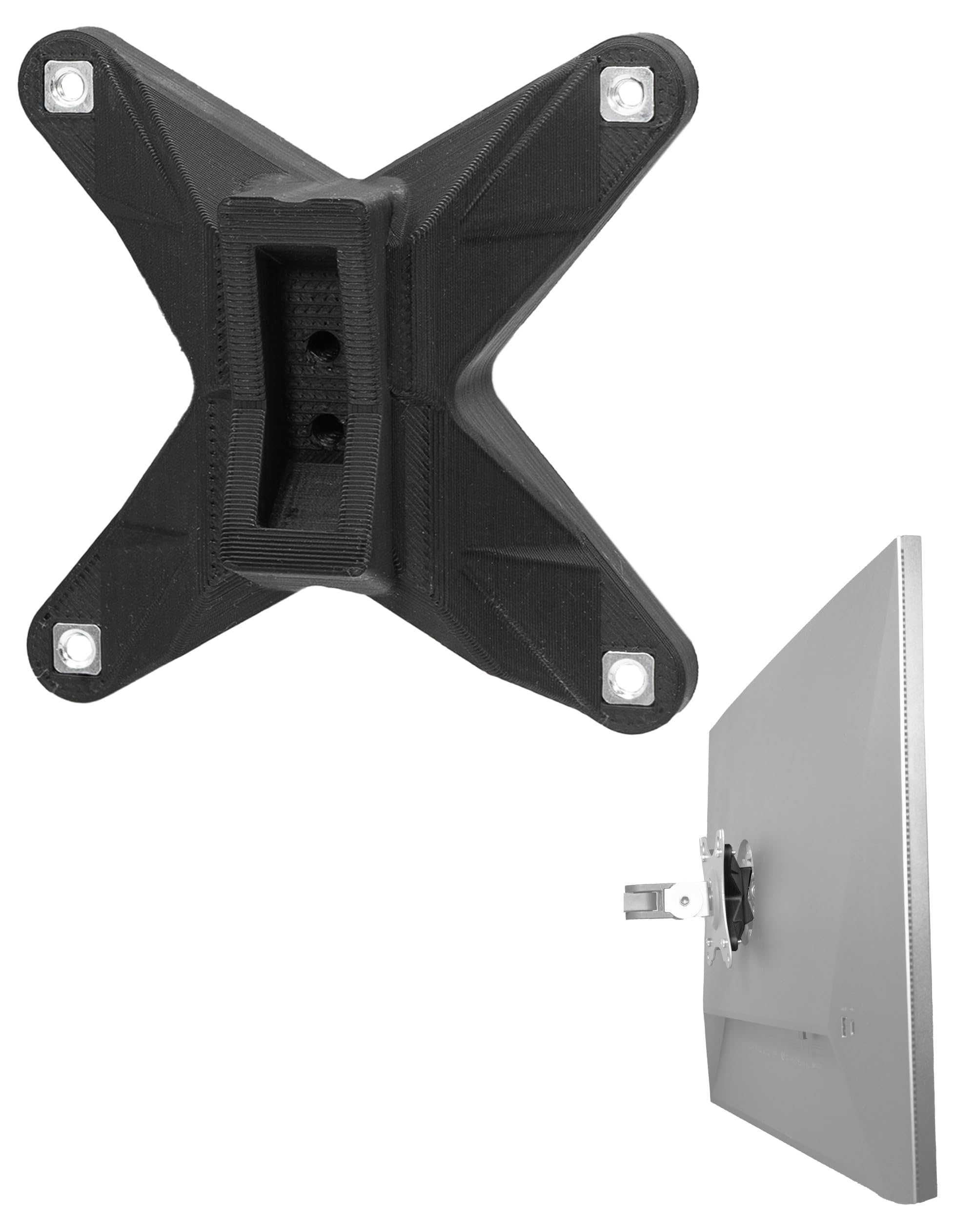 3IDEE VESA adapter compatible with HP Z32k G3 4K monitor - VESA Mount Adapter 75x75 mm, For Monitors Without VESA Connection, For mounting on a monitor and wall bracket