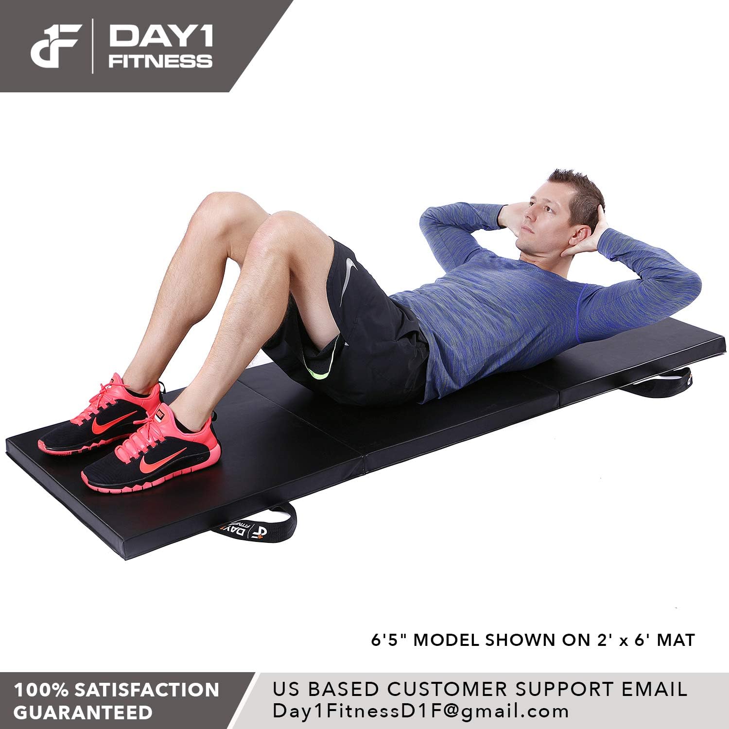 Day 1 Fitness Folding Gymnastics Gym Mat – High-Density Foam, Exercise, Yoga, Gymnastics, Crossfit, Aerobics, Tumbling Mats : Sports & Outdoors