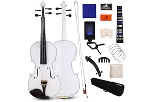 DDFFEJRE Violin 4/4 Full Size, Beginner Violin For Kids,Students,Adults,Fiddle Set with Hard Case,Bow,Rosin,Shoulder Rest,Tuner,Extra Strings,Bridge,Fingerboard Stickers