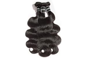 ASHINE Human Hair Bundles Body Wave Straight, Unprocessed Cambodian Raw Hair Bundles for Women Natural Black 20 22 24 Inch, Keep Soft and Silky After Multiple Washes