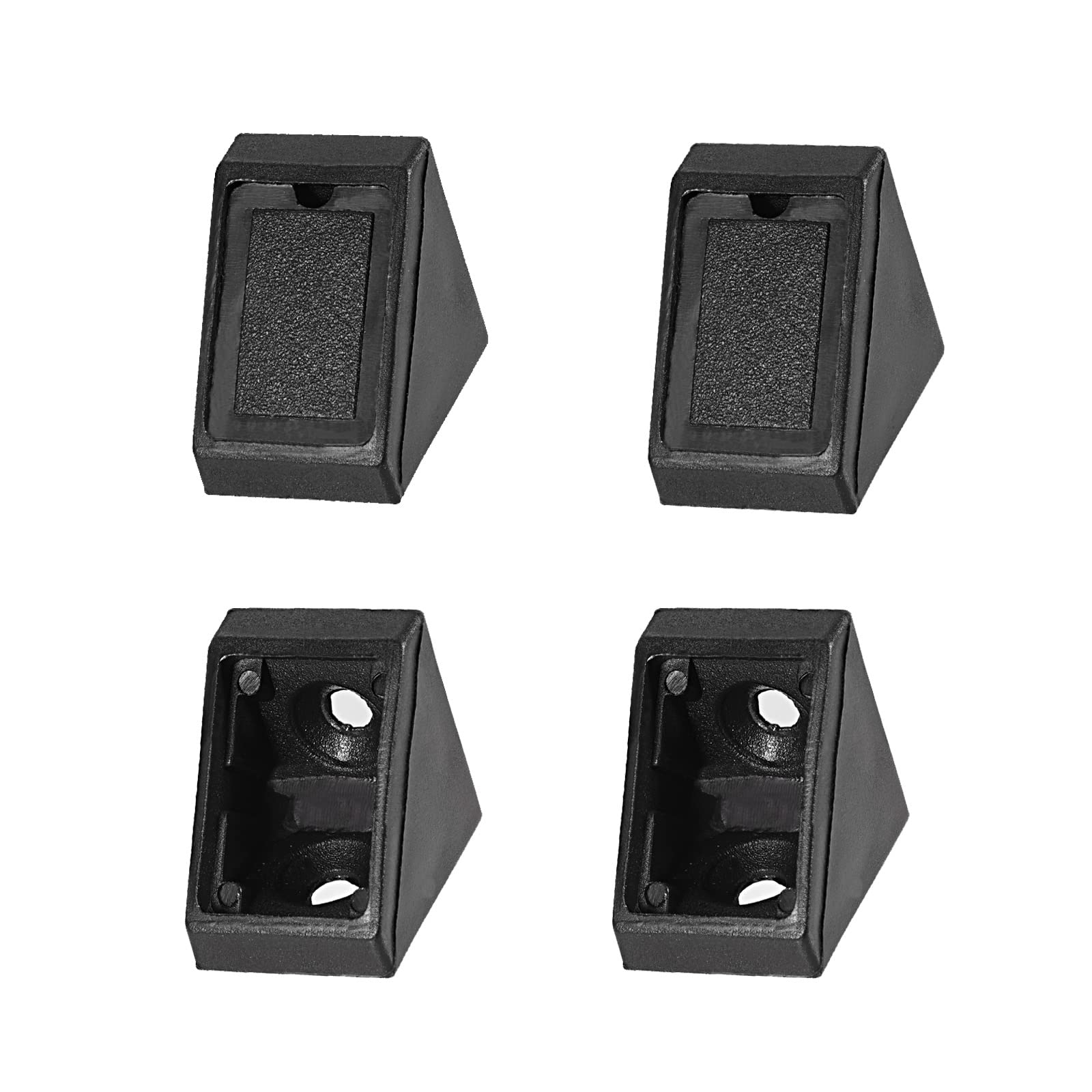 DTGN 20x20x17.5mm(LxWxH) Plastic Corner Brackets -100Pack - Good for Furniture Repairing - 2 Holes L Shape Right Angle Brace - Black