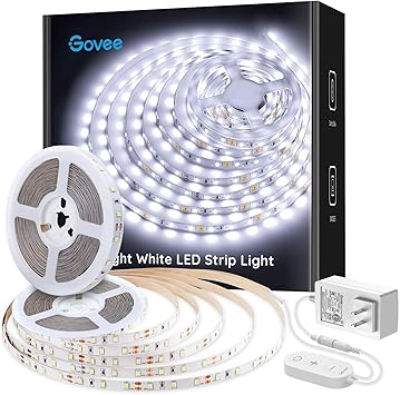 govee tira de luces led blancas de 32 8 pies 6500 k regulable con caja de control 600 led luz blanca flexible para espejo debajo del gabinete