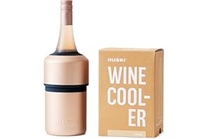 Huski Wine Chiller | Award Winning Iceless Design | Keeps Wine Cold up to 6 Hours | Wine Accessory | Next Generation Ice Bucket | Fits Some Champagne Bottles | Perfect Gift for Wine Lovers (Champagne)