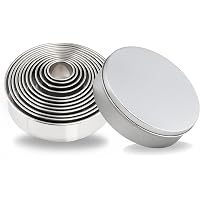 12 Coppapasta Rotondi In Acciaio Inox 430, Tagliapasta Di Diverse Dimensioni Per Biscotti, Torte E Ciambelle, Con Custodia - 2
