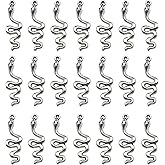 Yooqferno 100pcs Snake Charms Antique Silver Tibetan Mini Snake Shape Charms Pendants for Jewelry Making DIY Craft Dangle Earring Bracelet Necklace Keychain Decoration