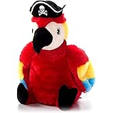 The Petting Zoo Parrot Stuffed Animal Plushie, Gifts for Kids, Pirate Animals, Pirate Parrot Plush Toy 10 inches