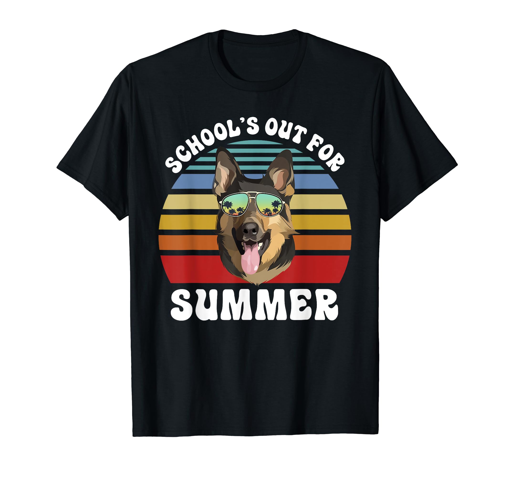 Schools Out For Summer Beach German Shepherd Dog Teacher T-Shirt