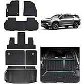 SANBAN-AXE Floor Mats & Trunk Mat For ALL-NEW 2024 2025 Chevy Traverse (7 Seats-2 Row Bucket Seat)TPE All Weather Protection 3 Rows Car Floor Liners With Cargo Liners Covering the backrest Accessories