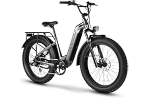 VEEFA Electric Bike for Adults 750W/Peak 1000W Motor 48V 13AH Removable Battery Electric Bicycle 26" x 4.0" Fat Tire Mountain Ebike 28MPH E Bike 7-Speed UL 2849 Certified