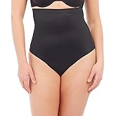 Red Hot by Spanx® High-Waist Shapewear Thongs for Women – Cotton Gusset – 86% Nylon – 14% Elastane Very Black 1X One Size