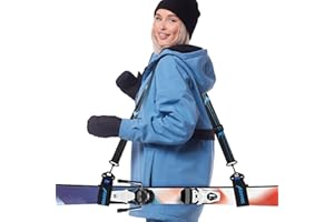 Soarify Ski Strap and Pole Carrier Avoid the Struggle and Effortlessly Transport Your Ski Gear Everywhere You Go |Features Cushioned Shoulder Sling