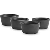 Stone Lain Stoneware Bowls Set, Matte Black, 4 Count (Pack of 1),22.5 fl oz