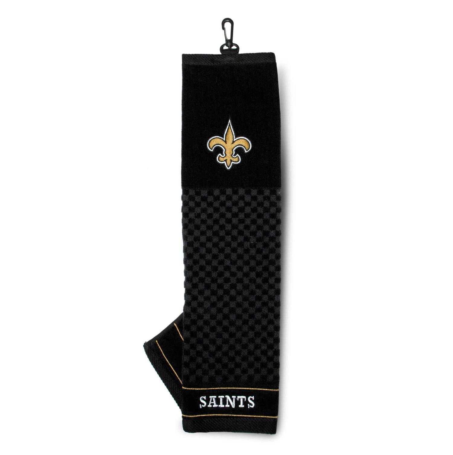 Team Golf NFL New Orleans Saints Embroidered Golf Towel Embroidered Golf Towel, Checkered Scrubber Design, Embroidered Logo