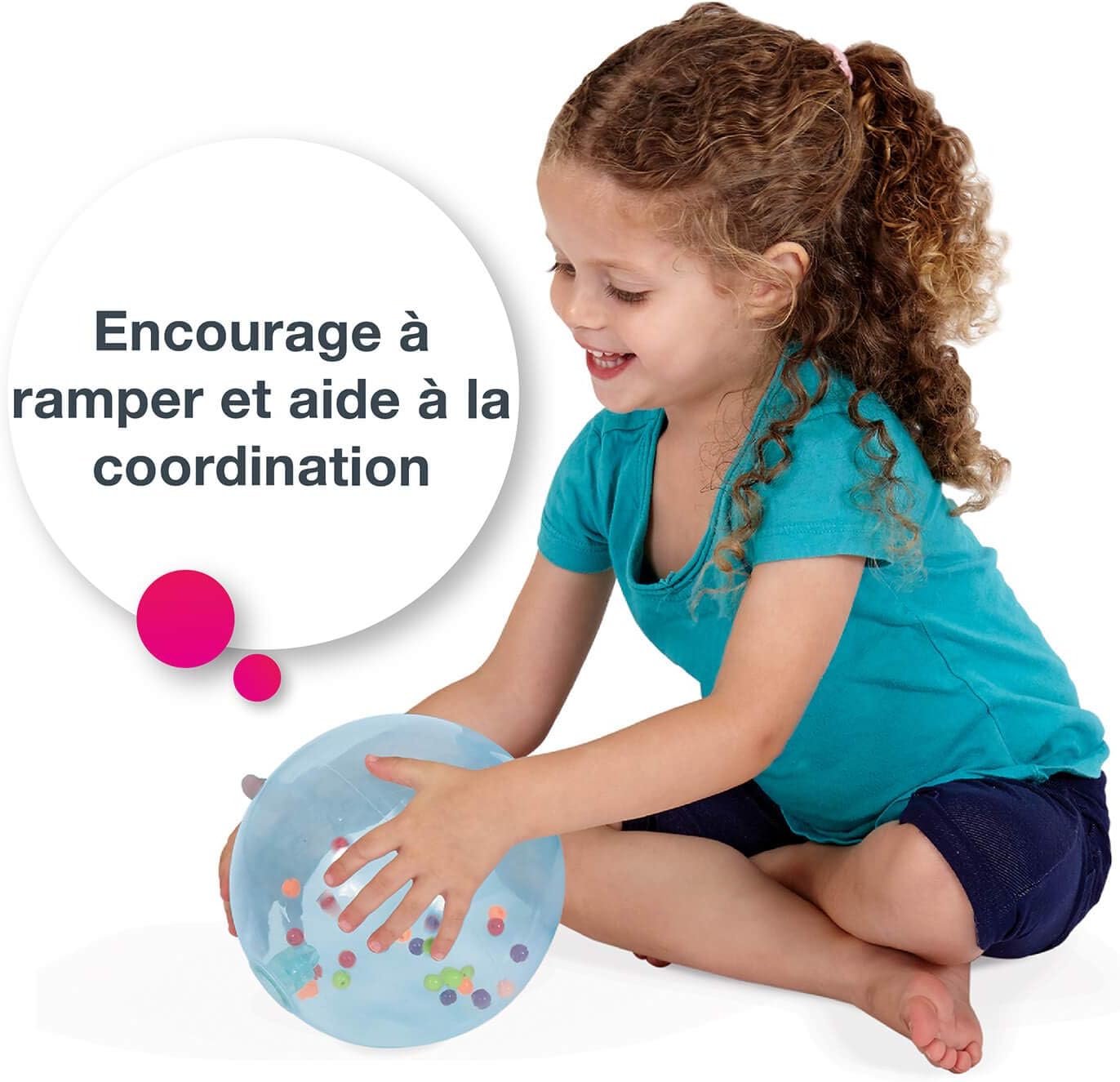 BSM Edushape 705373 Soft Transparent Rainbow Ball Early Learning Toy for Children from 6 Months Develops: Motor and Sensory Skills of Children - Image 4