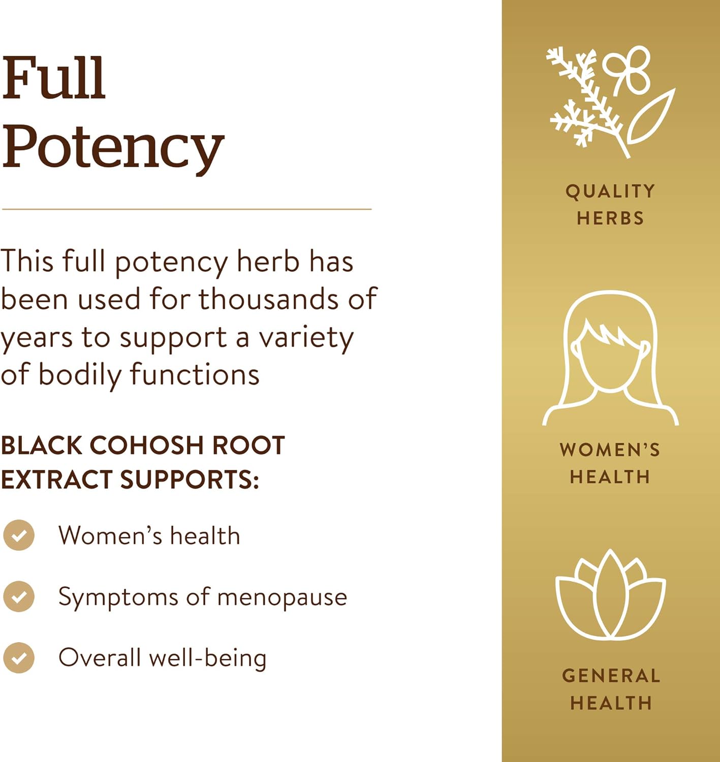 Solgar Standardized Full Potency Black Cohosh Root Extract Vegetable Capsules, 60 Count: Health & Personal Care