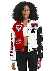 COZYPOIN Women Varsity Jacket Print Cropped Color