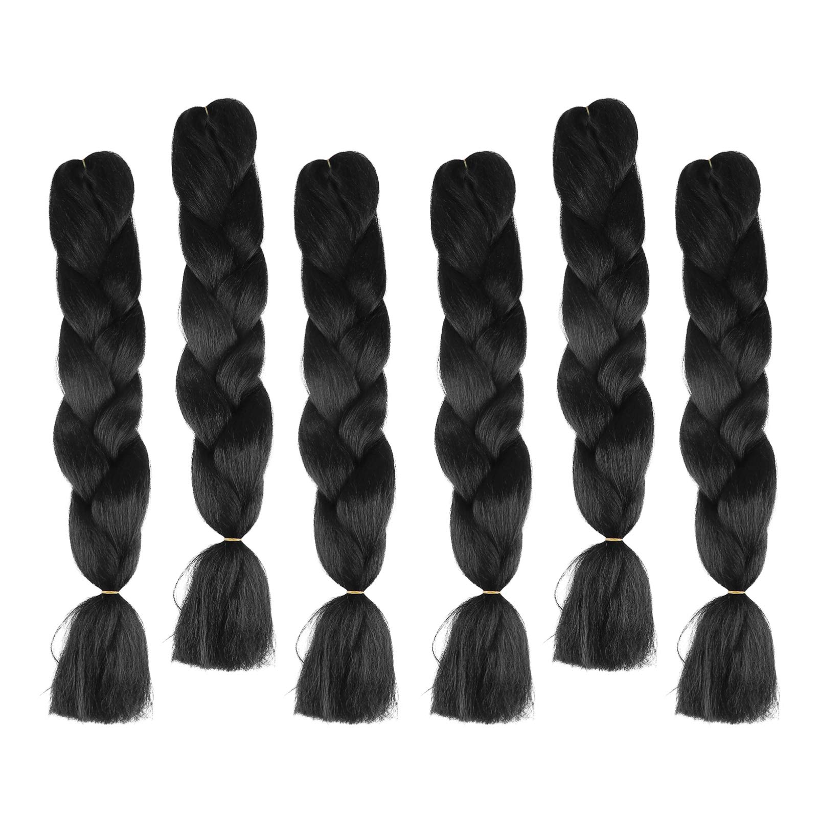 FRCOLOR 6pcs Jumbo Braiding Hair African Hair Braids Crochet Hair Extension Braids for Women Girls Birthday Party Supplies Hair Styling