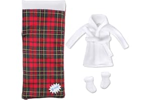 E-TING Santa Clothing Bathrobe Christmas Accessories for elf Doll (White Bathrobe with Sleeping Bag)