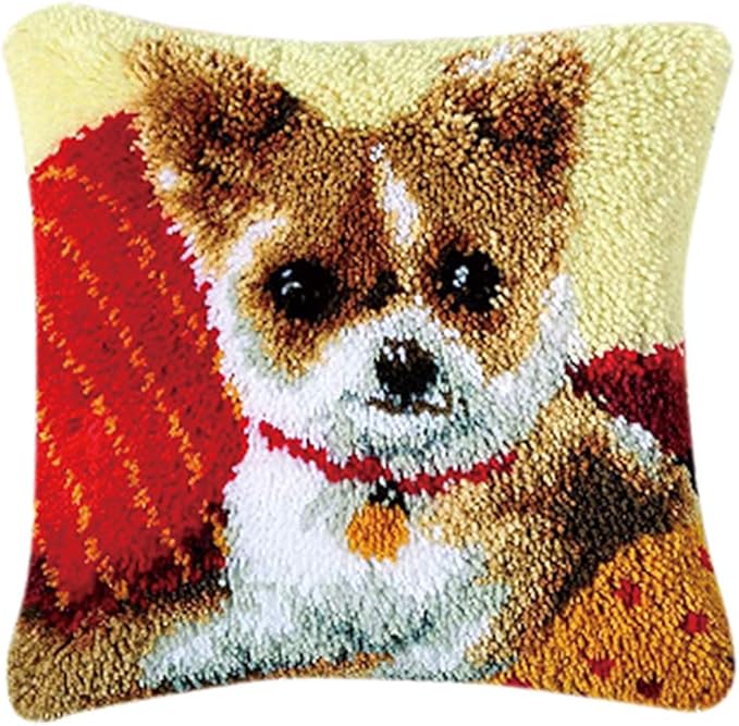 Fenteer Hunde Knüpfteppich für Kinder und Erwachsene zum Selber Knüpfen