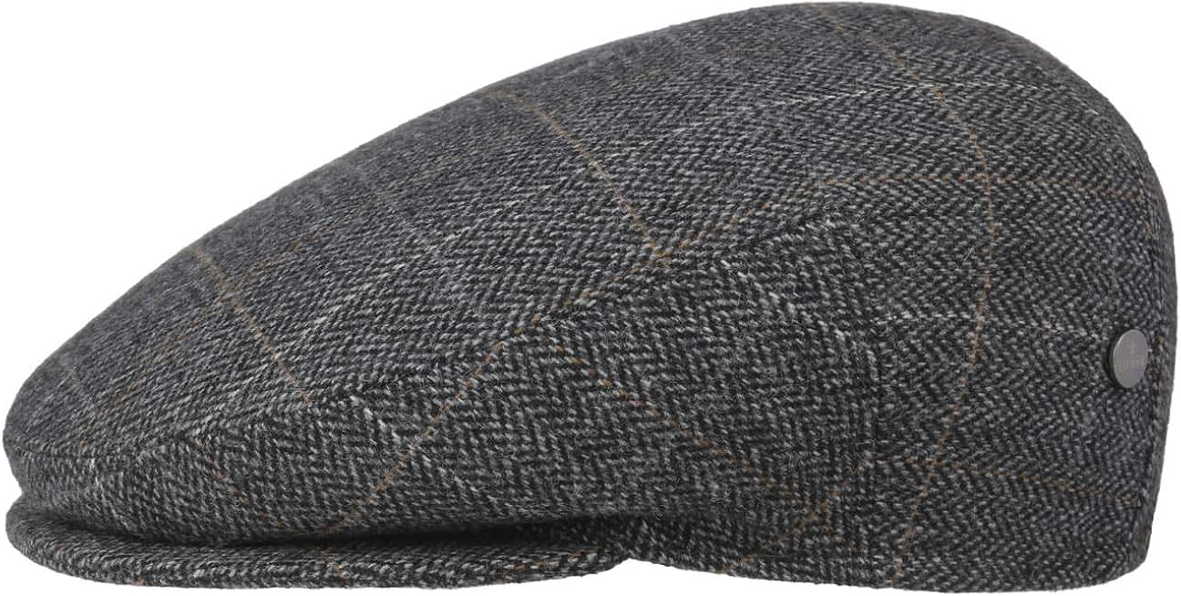 Lierys Max Check Flat Cap by Men Made in Italy Ivy hat with Peak, Lining, Lining SummerWinter