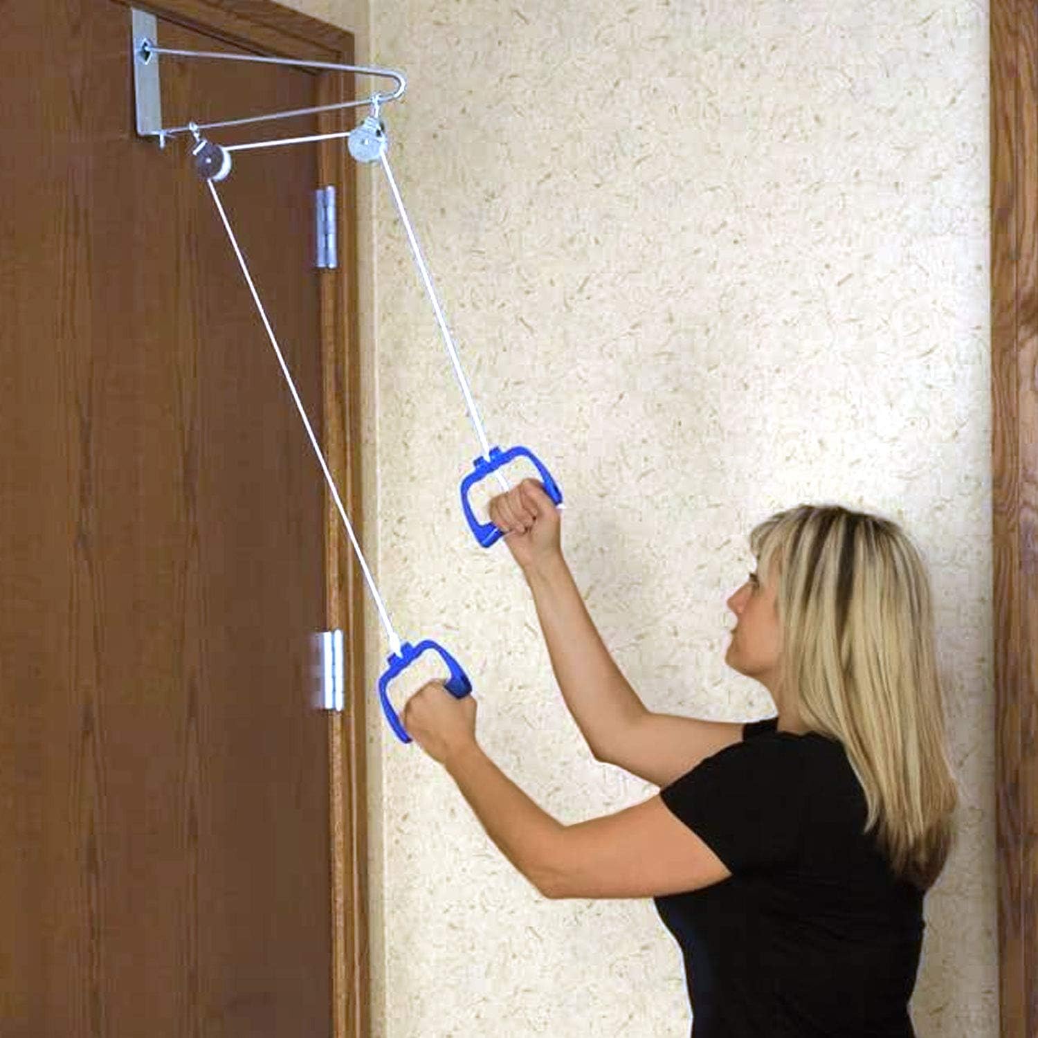 DMI Shoulder Pulley for Physical Therapy and Rehabilitation, Over The Door Pulley, White: Health & Personal Care