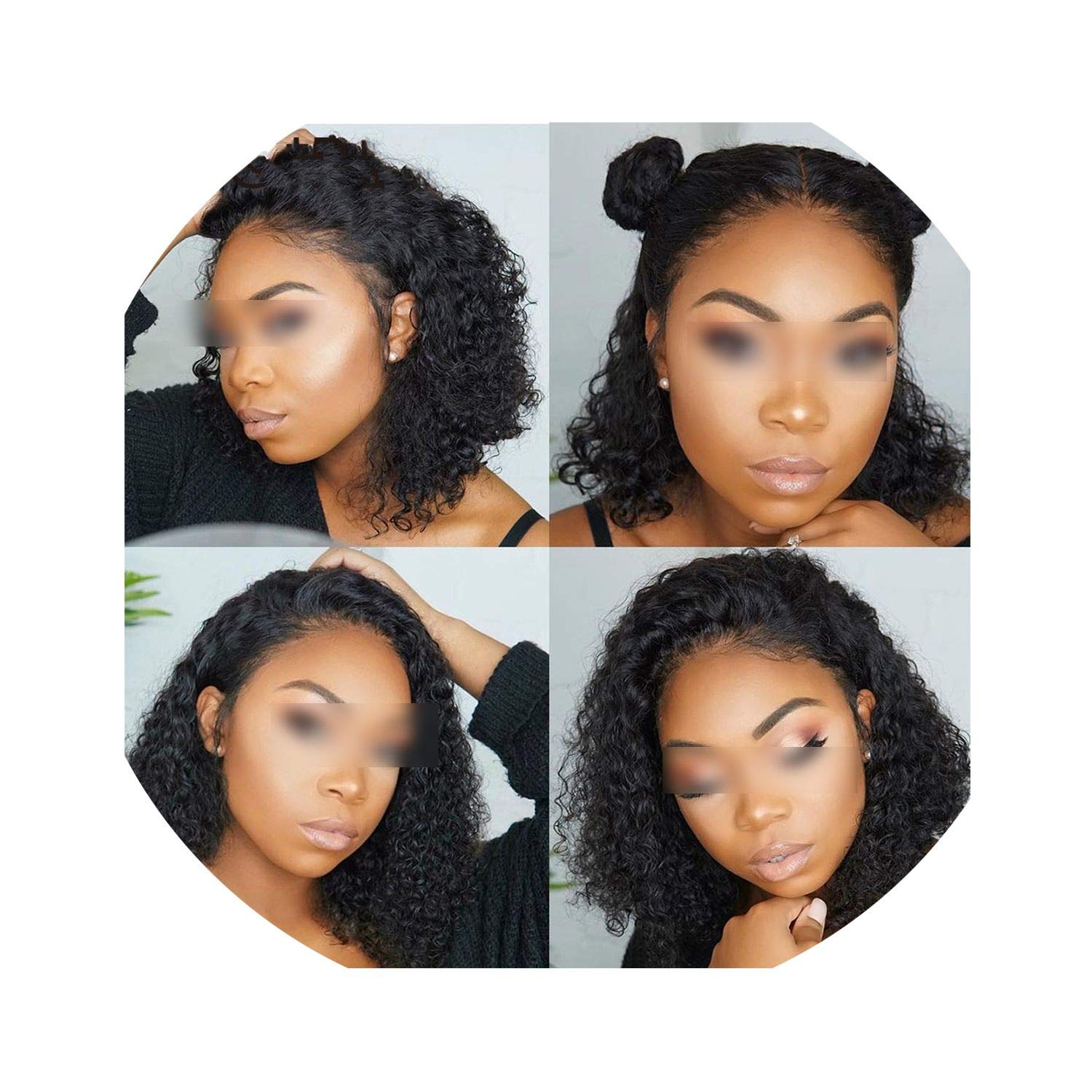 Amazon Com Malaysian Curly Short Lace Front Human Hair Wigs Deep